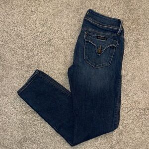Hudson Low to Mid Waist Collin Skinny Jeans - Dark Blue Denim